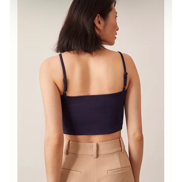 ANTHROPOLOGIE Eva Franco Ponte Trench Sailor Blouse Crop Corset Top Size 12 - Picture 3 of 11